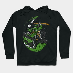 Grime Reaper Skeleton on a Motorcycle Hoodie